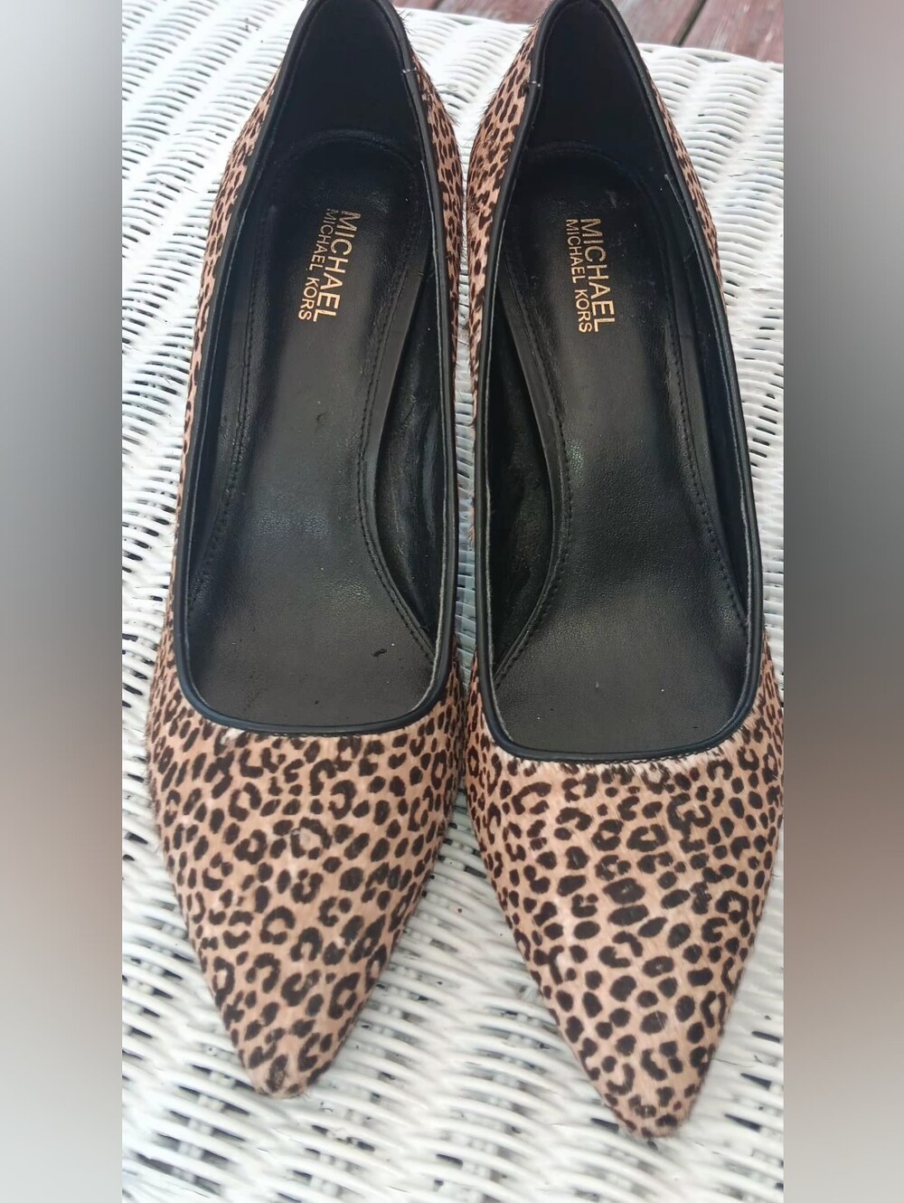 MICHAEL Michael Kors Leopard Print Pointed Toe Heels - Brown